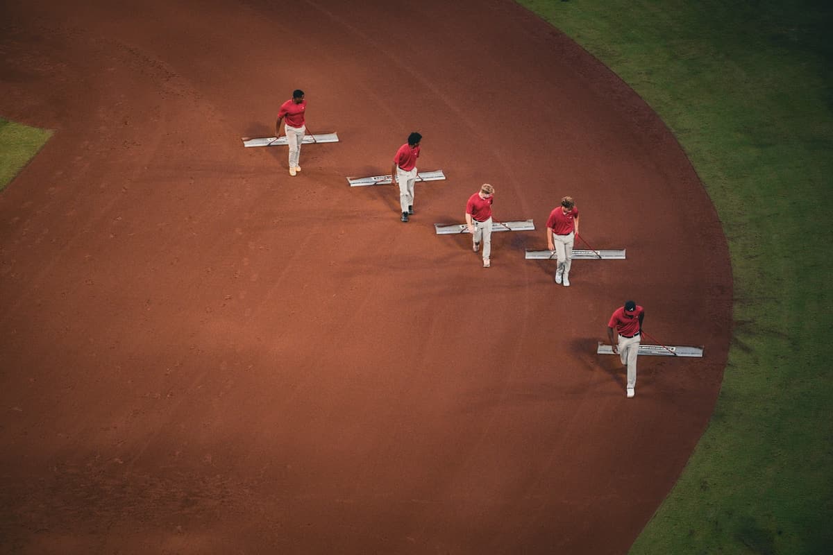 Baseball: hráči na hřišti